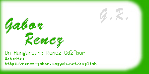 gabor rencz business card